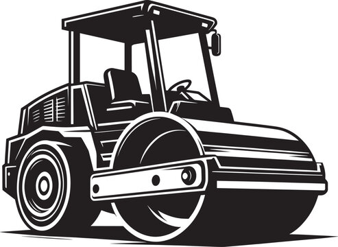 recommend clip art: Road construction Road Roller silhouette vector illustration isolated on a white background