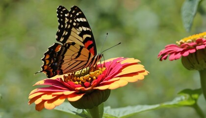 Obraz premium Beautiful Butterfly on a Blooming Flower