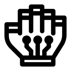 smart glove, gesture recognition, gesture control, hand control, gloves, wearable technology outline icon