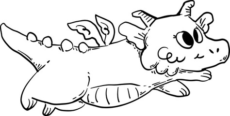 sketch baby dragon cute