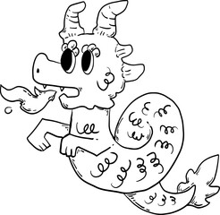 sketch dragon cute fantasy monster