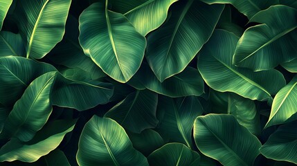 Obraz premium Green agave leaves create a textured pattern in a natural garden setting.