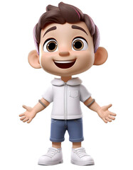 Obraz premium 3D animation of child isolate on transparent background.