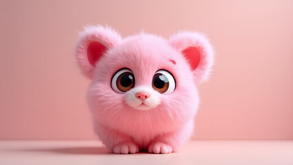 Pink cute creature cute big eyes meticulous