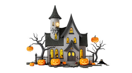 halloween castle with bats, 