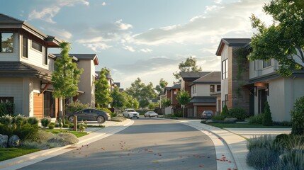 Obraz premium Modern Suburban Street