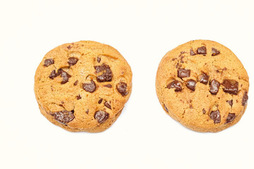 very delicious chocolate cookkies on isolated white