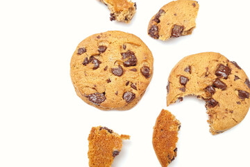 very delicious chocolate cookkies on isolated white
