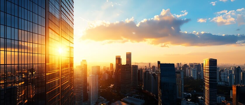 Luxury urban development, modern highrise buildings with advanced infrastructure, seamless transportation access, vibrant cityscape, photorealistic, high detail