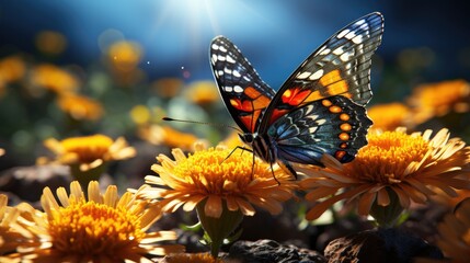 butterfly on flower HD 8K wallpaper Stock Photographic Image  