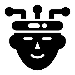smart headband, robotic, artificial intelligence, wearable technology, wearable device, accessories solid or glyph icon