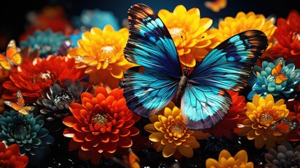 butterfly on flower HD 8K wallpaper Stock Photographic Image 
