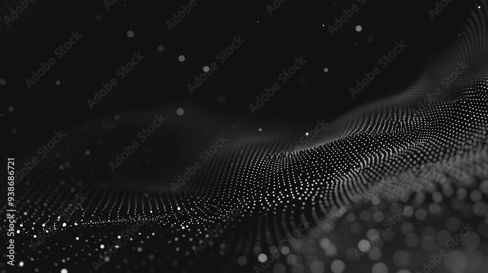 Wall mural a black background with a lot of dots. the background is very dark and the dots are very small. gene