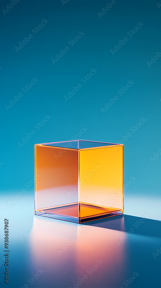 Wall mural colored glass cube