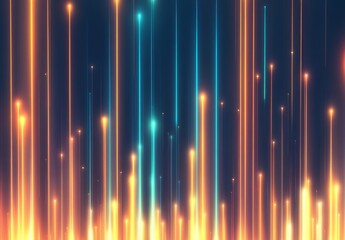 Abstract Neon Lines Background Orange Blue Glow Streaks