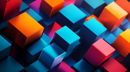 Abstract background of colored cubes