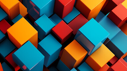 Abstract background of colored cubes