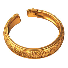 Obraz premium This stunning golden hoop bracelet features an intricate woven pattern, symbolizing elegance and sophistication, perfect for any occasion or as a unique gift choice.