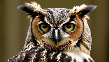 Fototapeta premium Eyes of Wisdom The Owls Intense Gaze