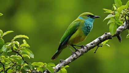 Obraz premium Vibrant bird perched on branch natures beauty captured