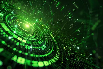 Fototapeta premium Abstract Digital Green Circle