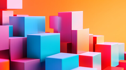 Fototapeta premium Abstract background of colored cubes