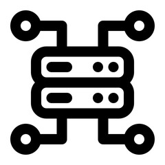 centralized database, data storage, database, data engineering, database system, data sharing outline icon