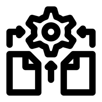 batch processing, data processing, data source, data engineering, data collection, data transform, data migration outline icon