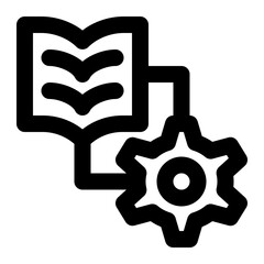 machine learning, engineering, learning automation, learning system, knowledge management outline icon