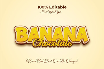 Banana chocolate editable text effect template