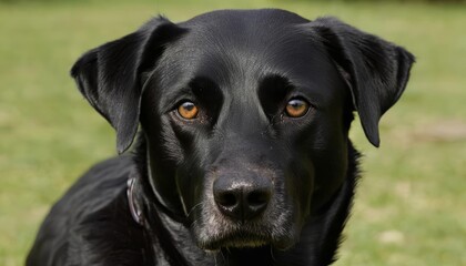  Elegant gaze of a majestic black dog
