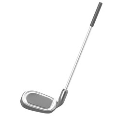 3d metallic golf stick icon illustration