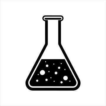 recommend clip art: Erlenmeyer flask icon silhouette vector illustration design on white background.