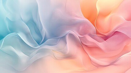 Obraz premium A blend of pastel colors and flowing lines, forming an abstract background with a calm feel.