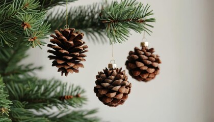  Natural beauty  Pinecone ornaments on a Christmas tree