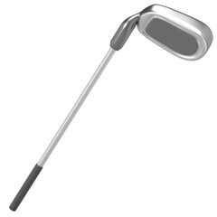 Silver Golf Club Isolated on Black Background