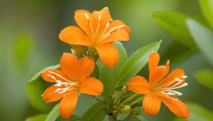 Fototapeta premium Vibrant orange flower blooming in nature