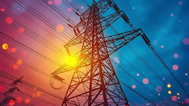 To install the cables, an electrician climbs up an electric pole while donning a safety harness. Electrician climbing an electric pole, electrician mechanic