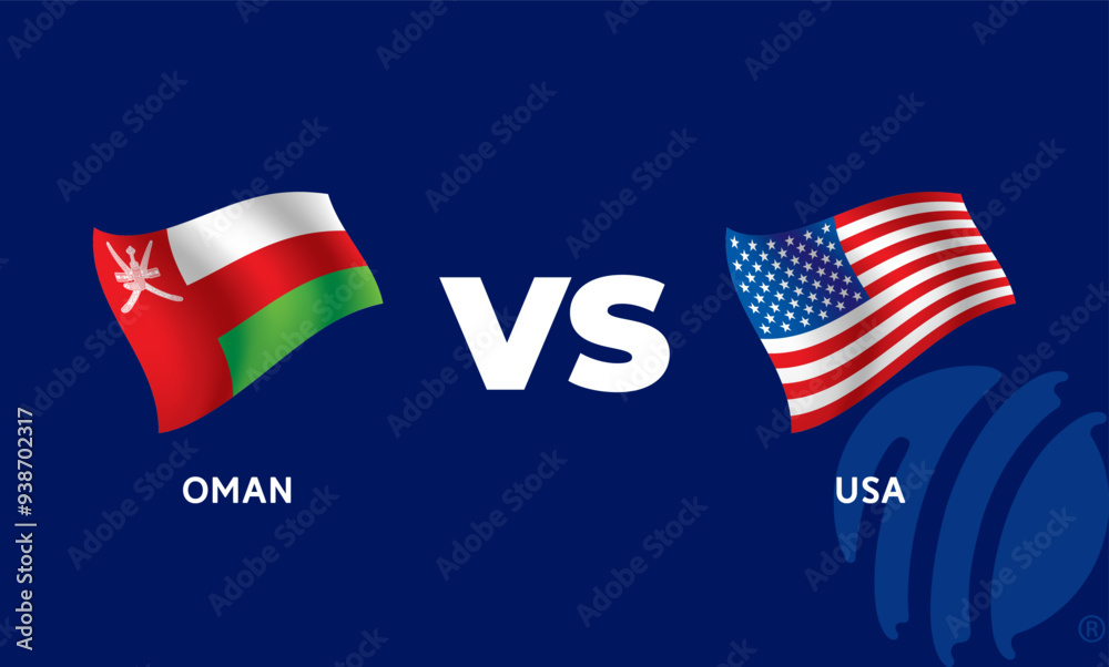 Wall mural oman vs usa cricket match template