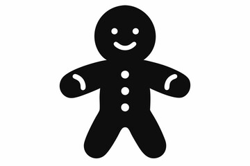 Christmas Gingerbread Black Silhouette.Christmas silhouette, gingerbread silhouette, 