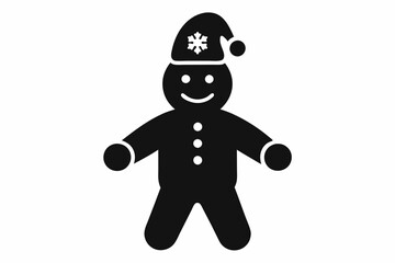 Christmas Gingerbread Black Silhouette.Christmas silhouette, gingerbread silhouette, 