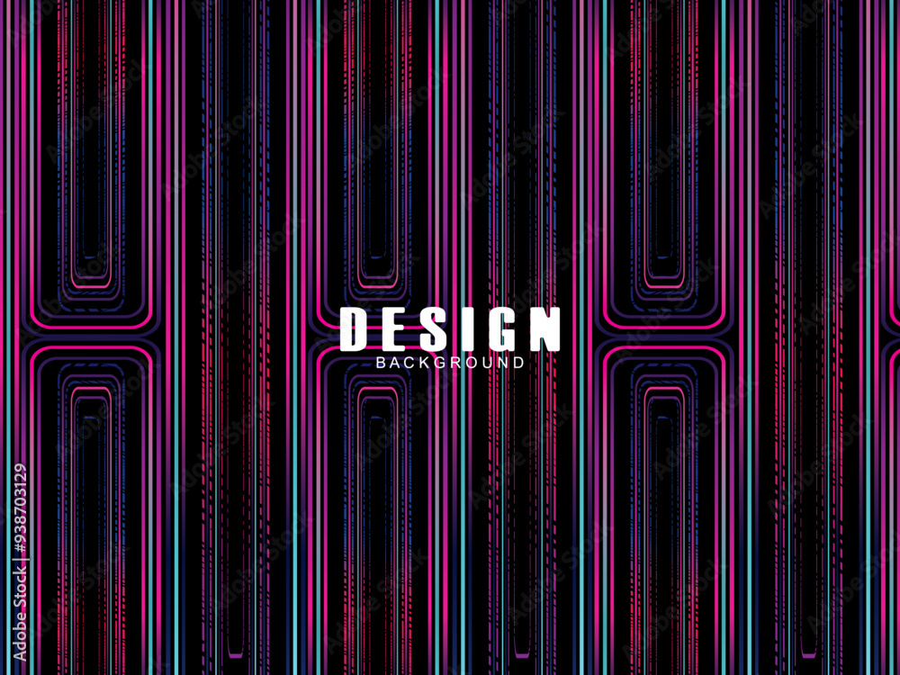 Fototapete futuristic abstract technology shining rainbow light lines with modern lines pattern black backgroun