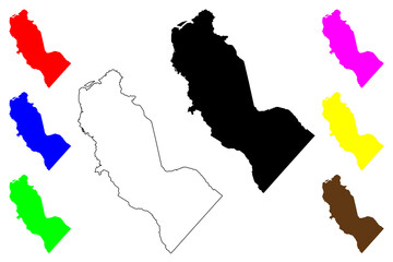 Camden County, New Jersey (U.S. county, United States of America, USA, U.S., US) map vector illustration, scribble sketch Camden map