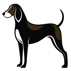 American Coonhound Silhouette Vector Design on a White Background