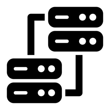 relational database, distributed database, data storage, rdbms, database, connection, integration solid or glyph icon