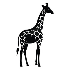 Obraz premium Stylish Giraffe Silhouette Vector Design on a White Background