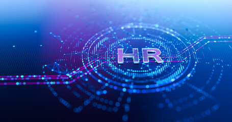 HR Human Resources Digital icon. Recruitment Employment Headhunting Concept