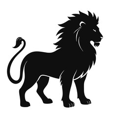 Stylish Lion Silhouette Vector Design on a White Background