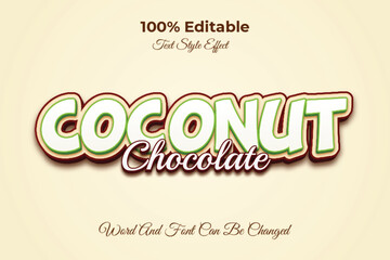 Coconut chocolate editable text effect template