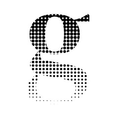 g alphabet serif halftone dotted effect logo icon vector illustration eps